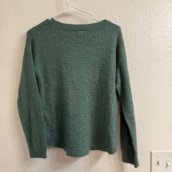 Fat Face Sweater Emmy Curved Hem Jumper - Green Size 6 - Picture 2 of 3